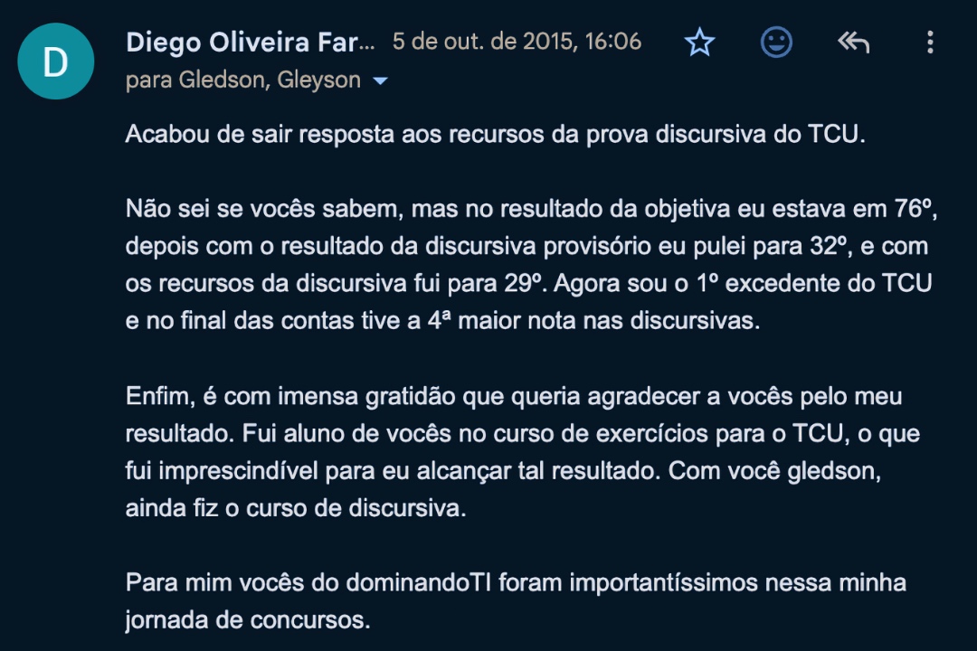 Diego Oliveira - Auditor de Controle Externo no TCU